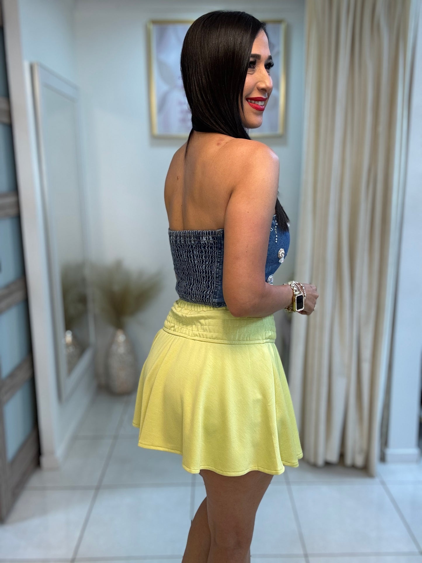 Denim Strapless Top
