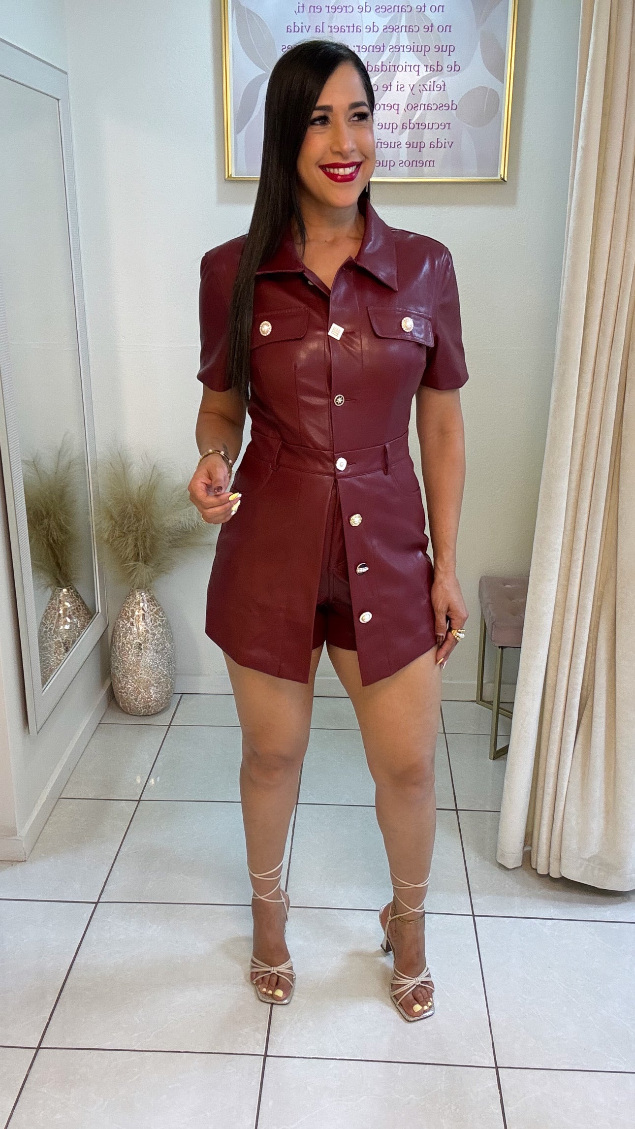 Dinorah Leather Romper