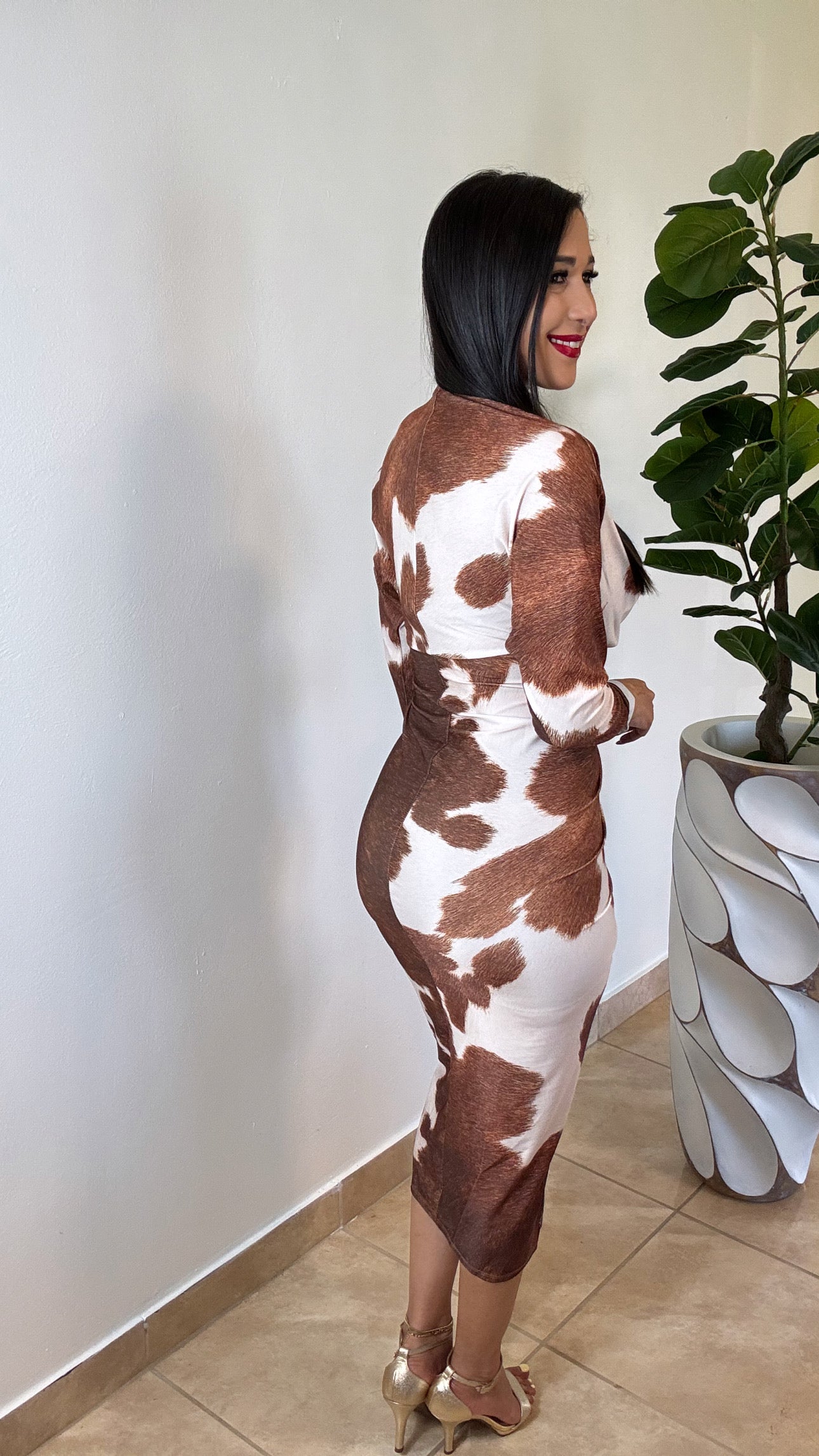 Cow print dress